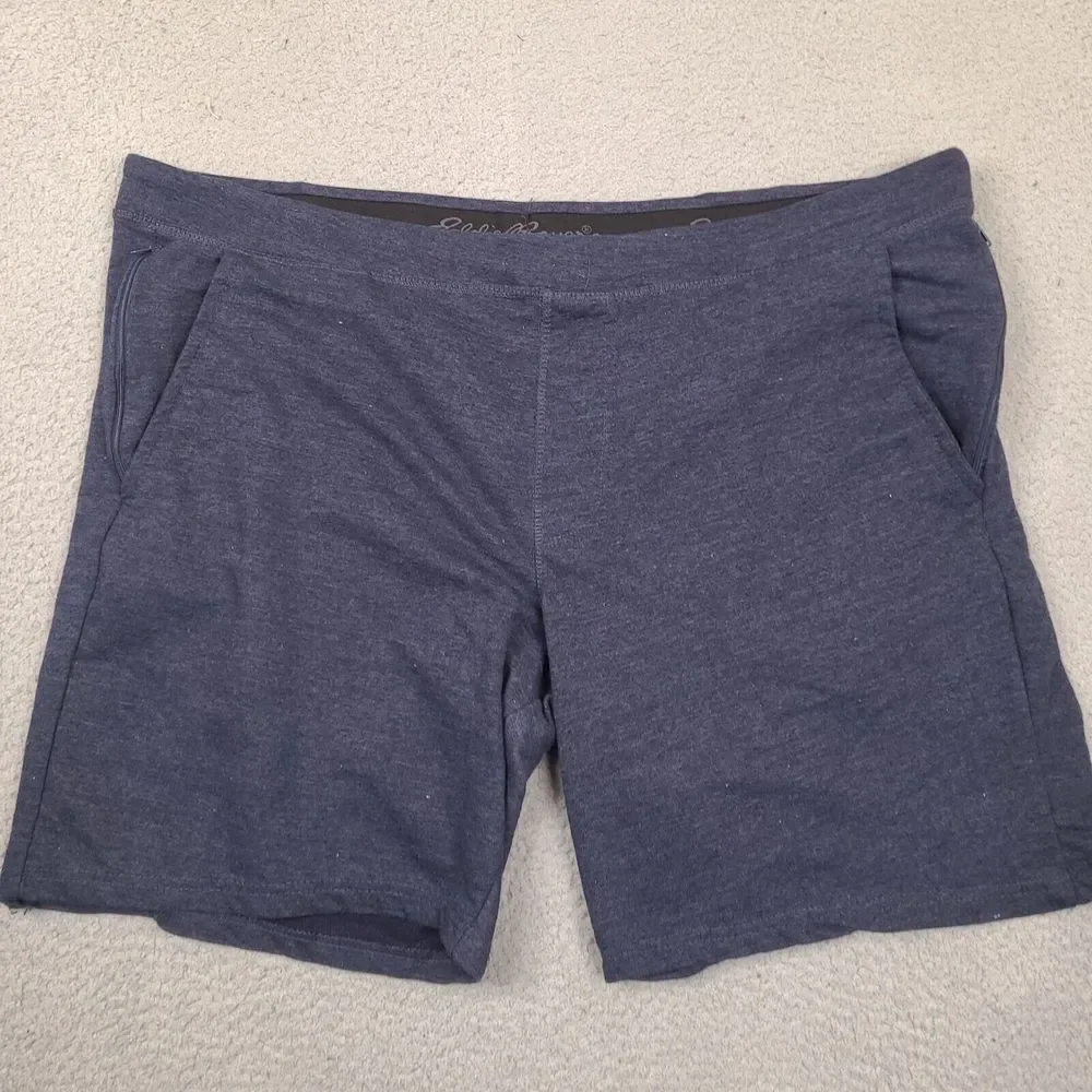 Eddie Bauer Sweat Shorts XXL 44 Waist Blue Lounge‎ Drawstring Elastic Stretch